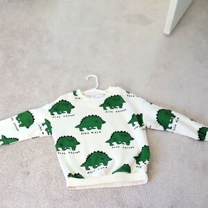 Zara Green and Cream Hedgehog Print Sweatshirt